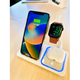  Складная Беспроводная зарядка для iPhone и Android 3 в 1  Белый 