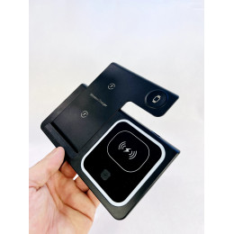  Складная Беспроводная зарядка для iPhone и Android 3 в 1 Черный 