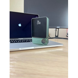  Беспроводная зарядка iphone магнитная Powerbank 10 000 mAh зеленый 