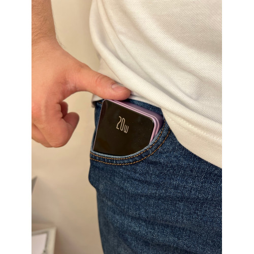 Беспроводная зарядка iphone магнитная Powerbank 10 000 mAh фиолетовый 